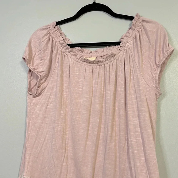 Adiva Blush Pink Shirt with Lace Detail | Blush Pink | Lace | Pink | Crochet - Picture 3 of 8